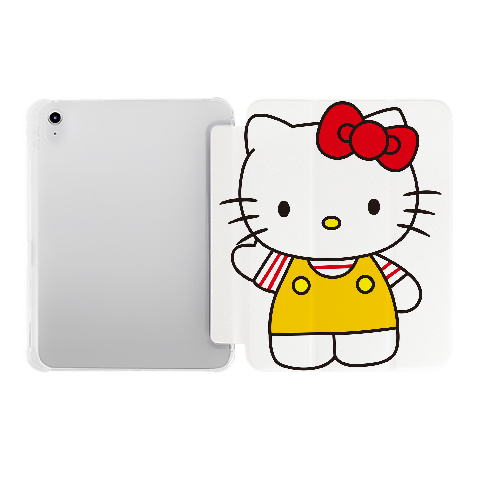（画像用） Hello Kitty ハローキティ IPad ケース ペン収納付き 三つ折りスタンド PUレザー×シリコン 対応機種9.5/10.5/10.9インチ